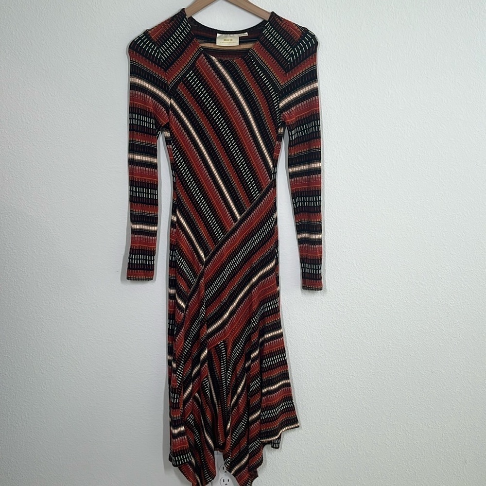Anthropologie MAEVE Parkside Knit Striped Mid Maxi Dress Size XS - Picture 2 of 7